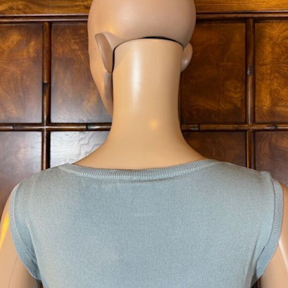 Marla Wynne Blue Side Ribbed Side Slit Sweater Tank - Picture 9 of 13